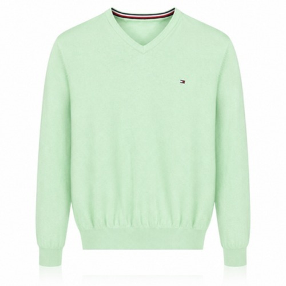 Tommy Hilfiger‎ Sweater Mens Large Green Cotton V Neck Lightweight Pullover